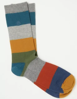 Men FatFace View All|1 Pack Aidan Block Stripe Socks