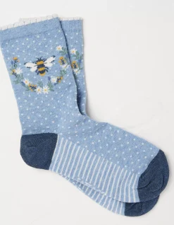 Women FatFace View All|1 Pack Bee Wreath Socks