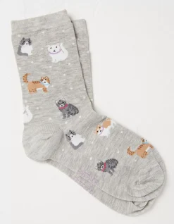 Women FatFace View All|1 Pack Cat Socks