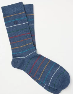 Men FatFace View All|1 Pack Charlie Fine Stripe Socks