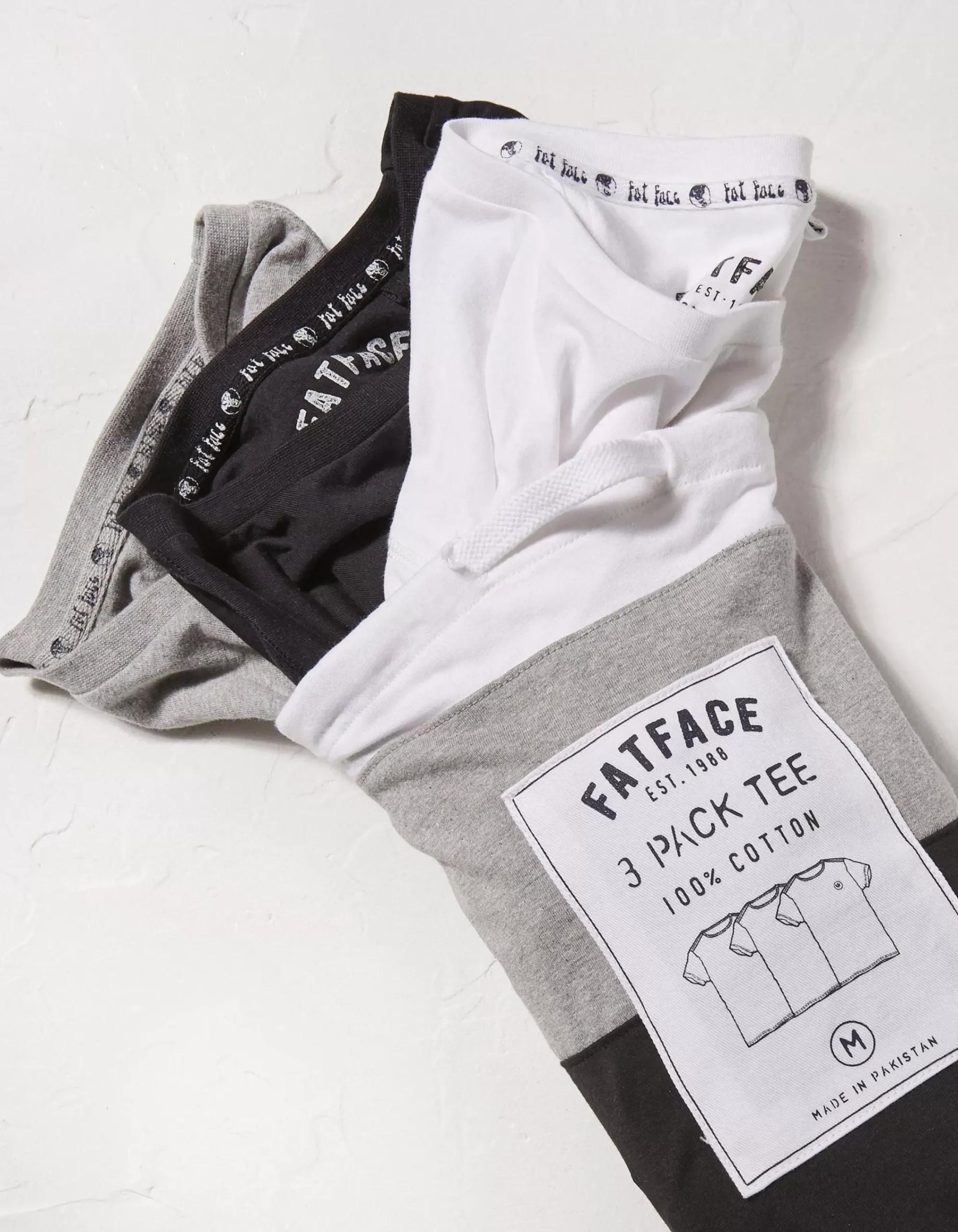 Men FatFace T-Shirts|3 Pack Cotton T-Shirts