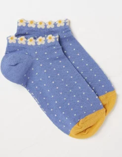 Women FatFace View All|1 Pack Daisy Trim Trainer Socks