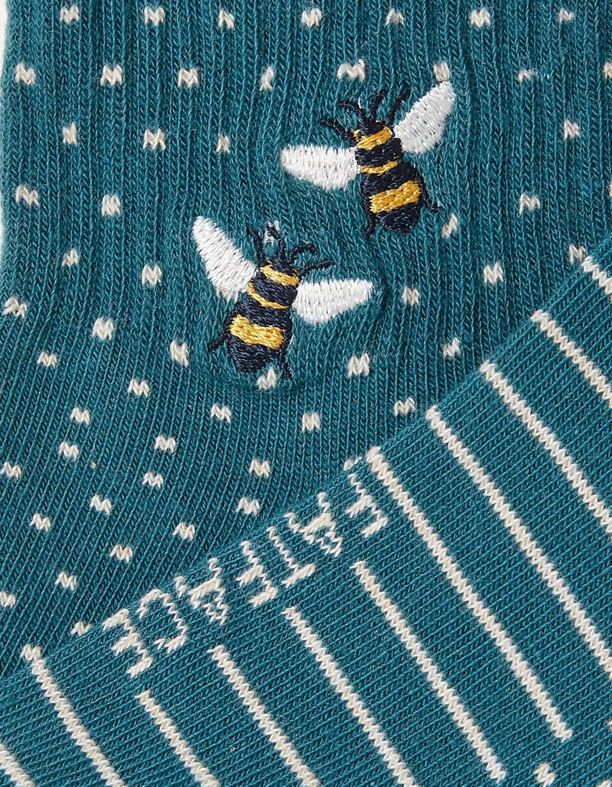 Women FatFace View All|1 Pack Embroidered Bee Rib Socks
