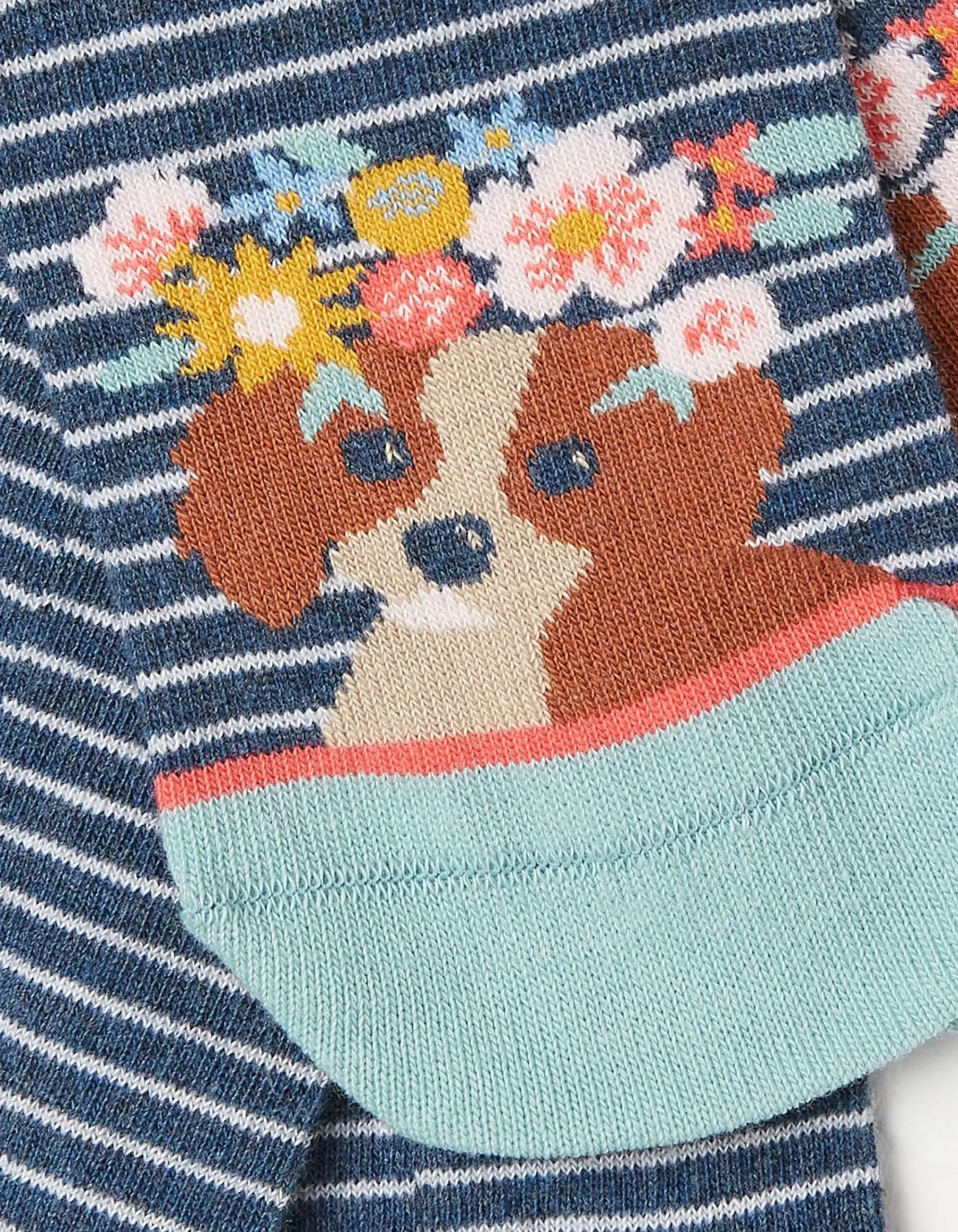Women FatFace View All|1 Pack Floral Dog Stripe Socks