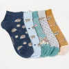 Women FatFace View All|5 Pack Hedgehog Trainer Socks