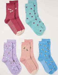 Women FatFace View All|5 Pack Insect Socks