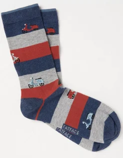 Men FatFace View All|1 Pack Moped Stripe Socks
