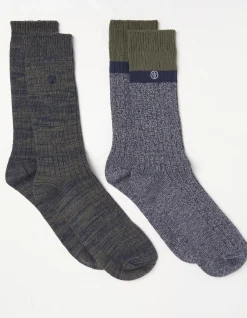 Men FatFace View All|2 Pack Nathan Boot Socks