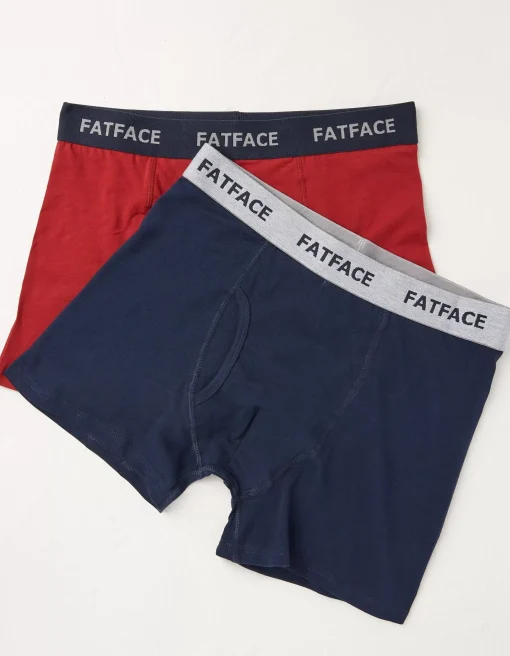Men FatFace View All|2 Pack Plain Boxers