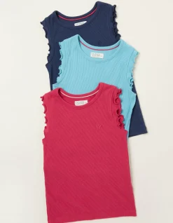 Girls FatFace View All|3 Pack Rib Jersey Vests