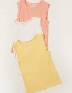 Girls FatFace View All|3 Pack Rib Jersey Vests