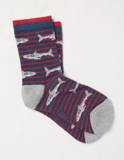 Kids FatFace View All|1 Pack Shark Socks