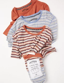 Men FatFace T-Shirts|3 Pack Stripe T-Shirt