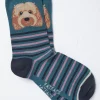 Women FatFace View All|1 Pack Striped Dog Socks