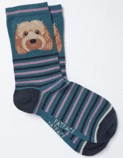 Women FatFace View All|1 Pack Striped Dog Socks