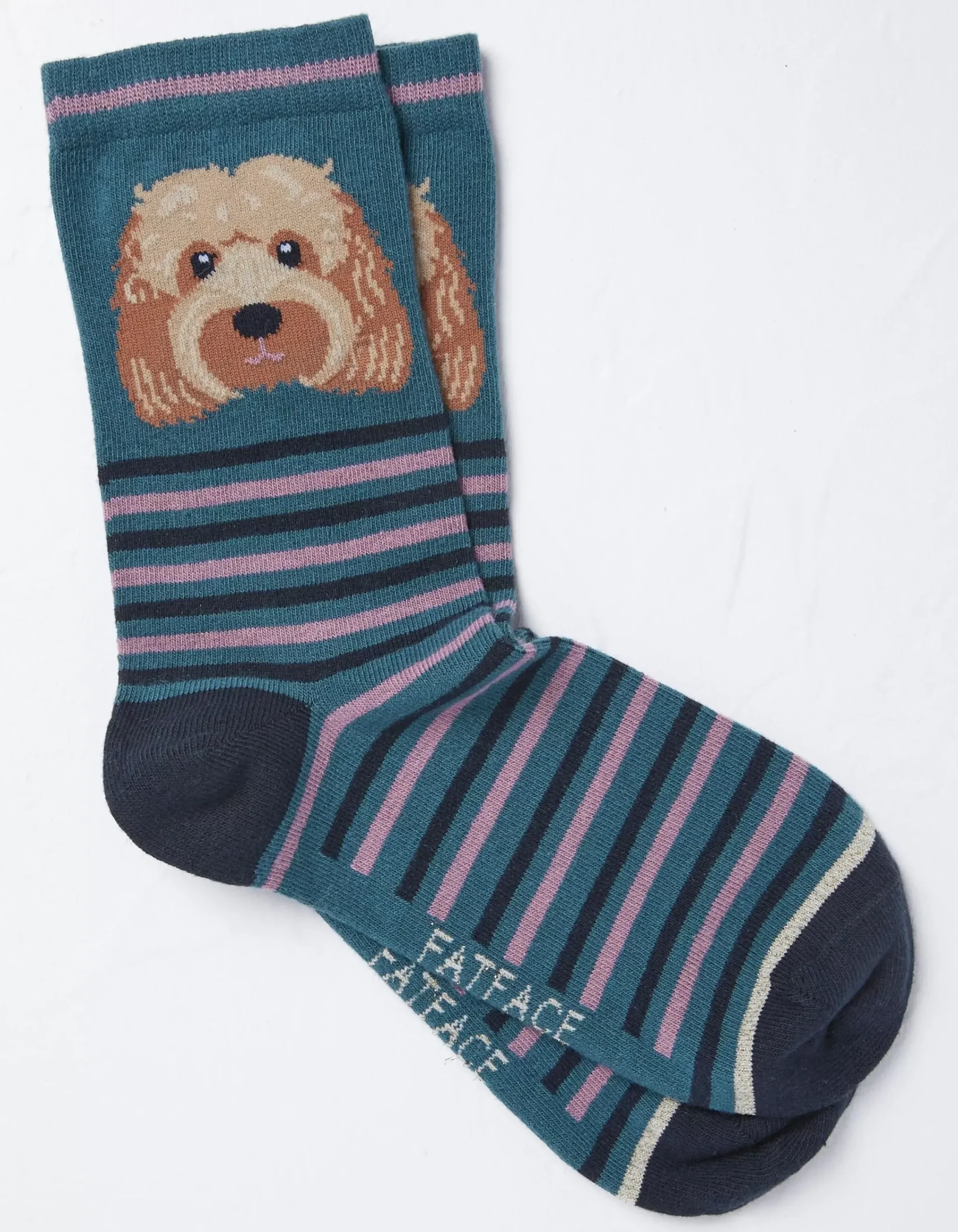 Women FatFace View All|1 Pack Striped Dog Socks