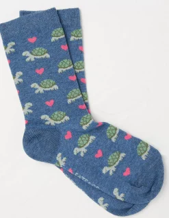 Women FatFace View All|1 Pack Tortoise Heart Socks