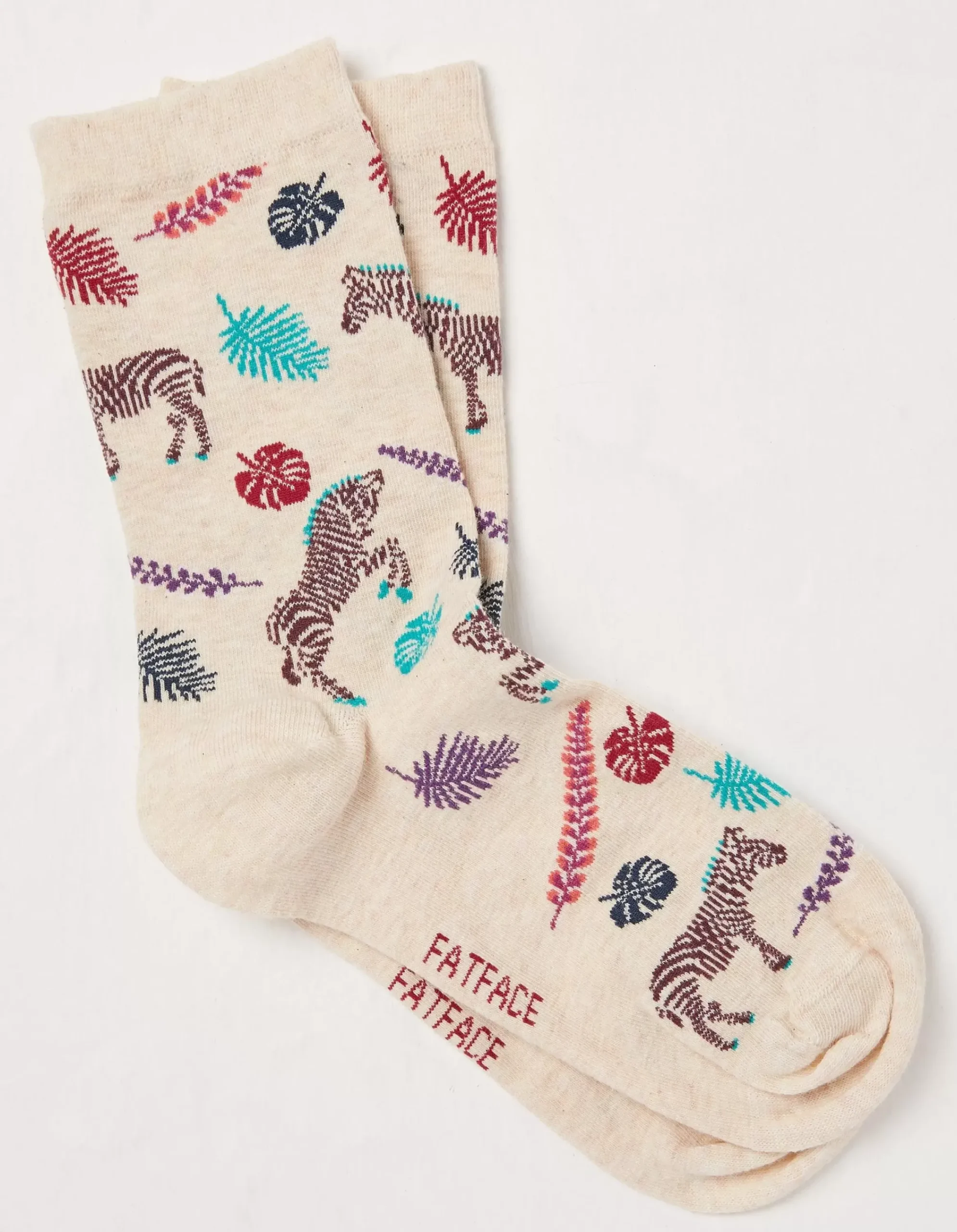 Women FatFace View All|1 Pack Tropical Zebra Socks