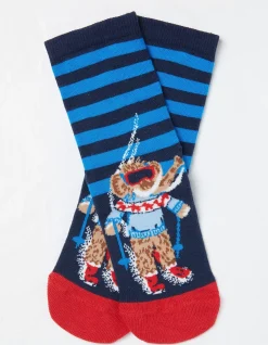 Kids FatFace View All|1 Pack Wilfred Woolly Mammoth Stripe Socks