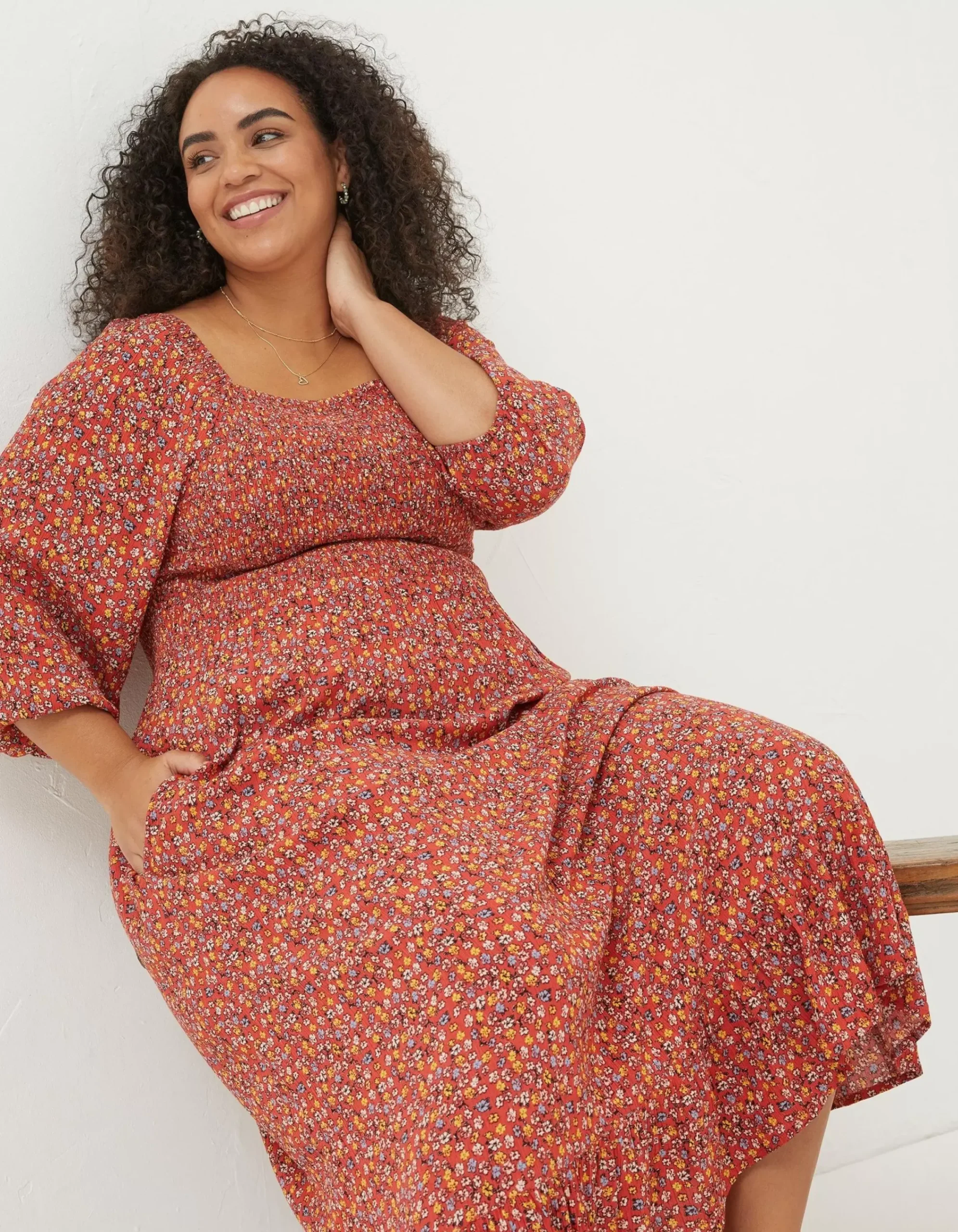 Women FatFace View All|Adele Gradient Floral Midi Dress