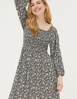 Women FatFace Dresses|Adele Mono Vines Midi Dress