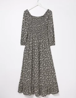 Women FatFace Dresses|Adele Mono Vines Midi Dress