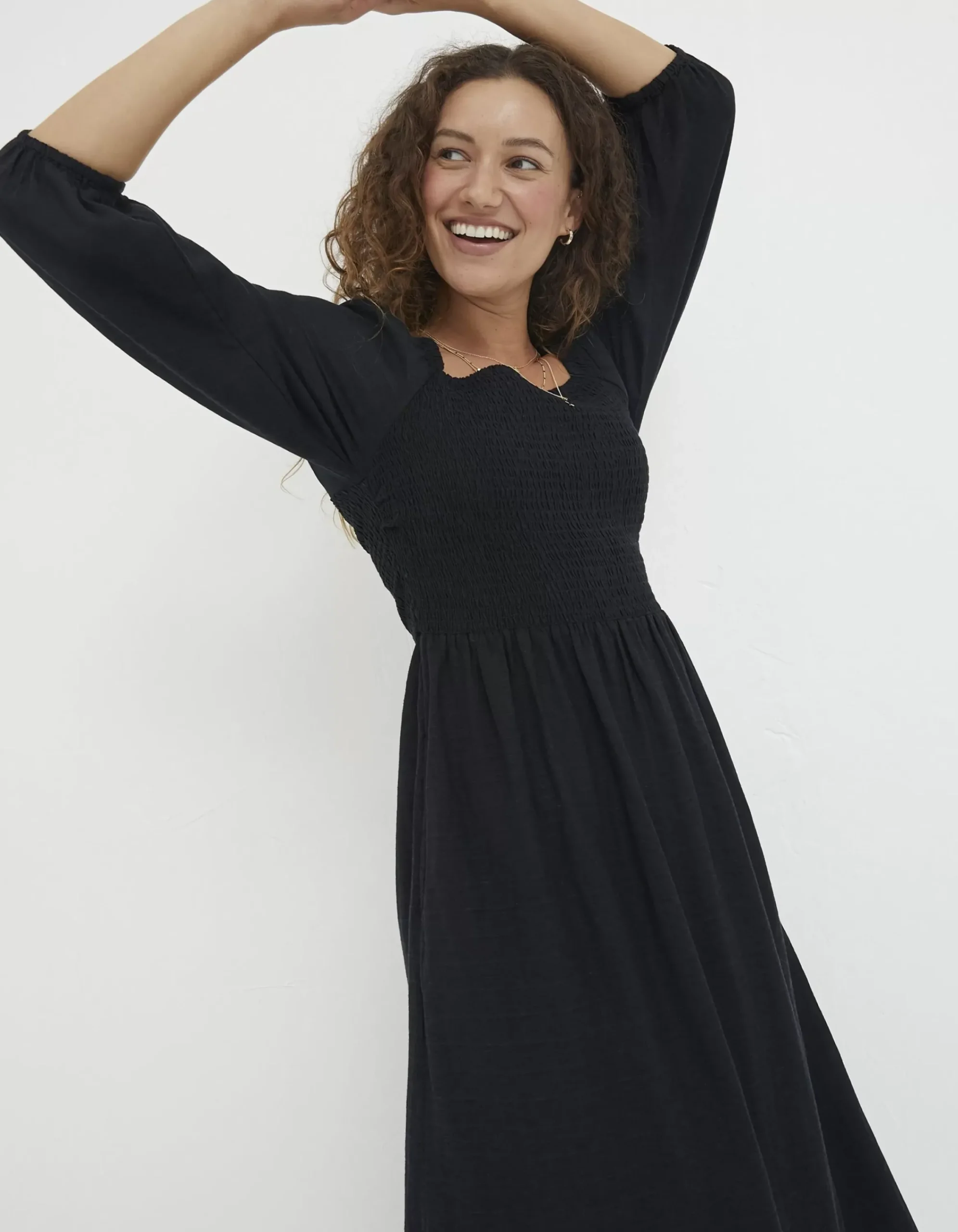 Women FatFace View All|Adele Shirred Midi Dress