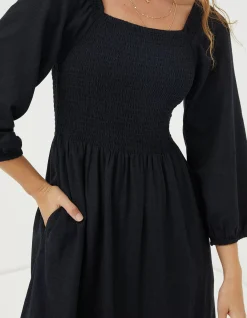 Women FatFace Dresses|Adele Shirred Midi Dress