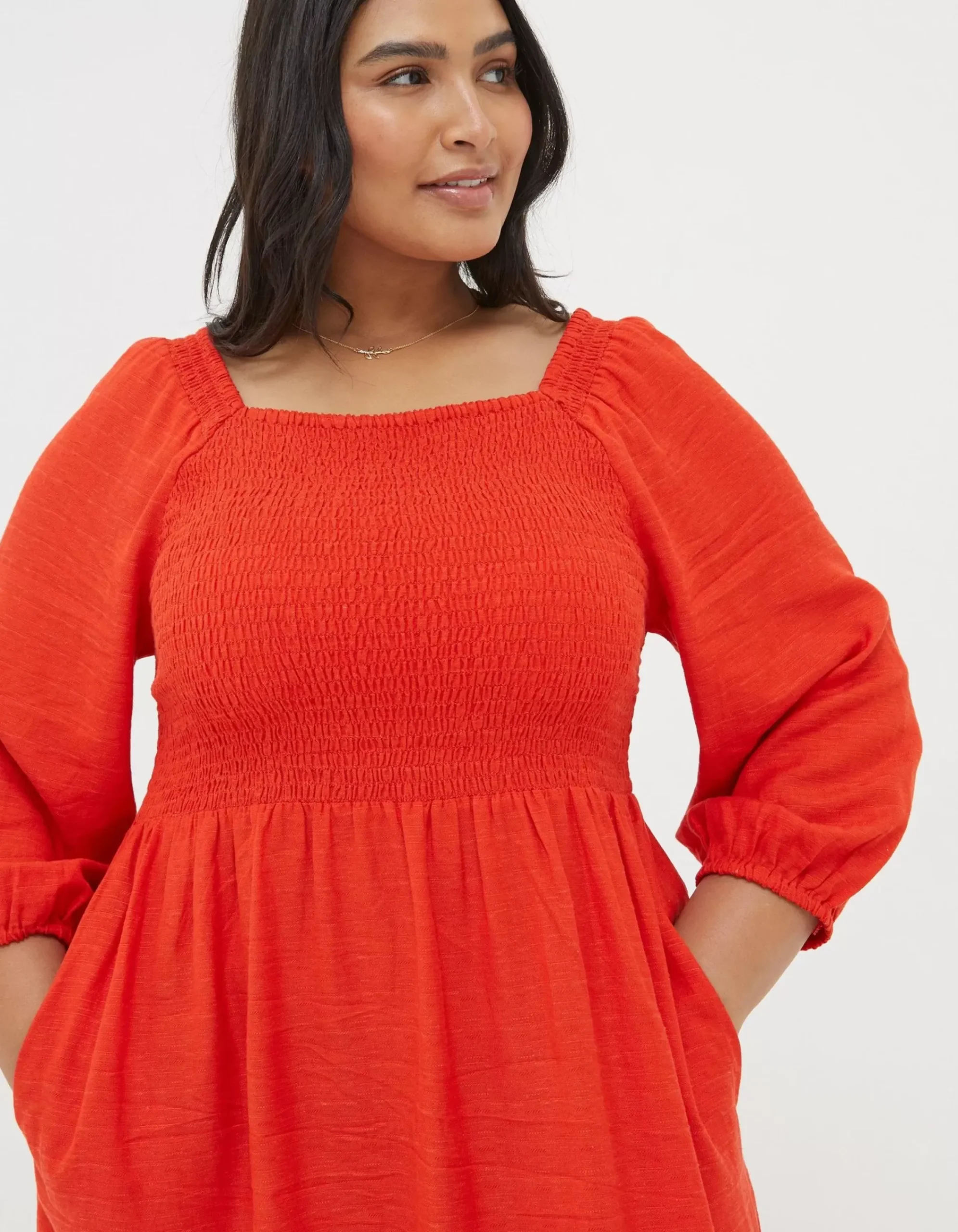 Women FatFace View All|Adele Shirred Midi Dress