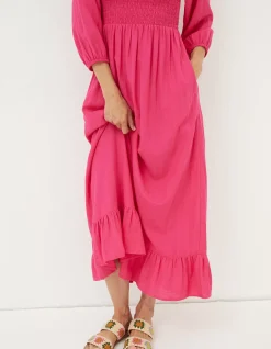 Women FatFace Dresses|Adele Shirred Midi Dress