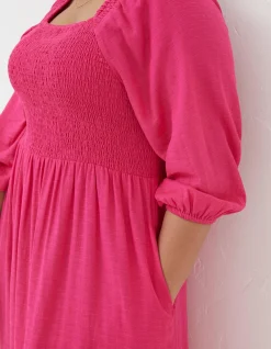 Women FatFace Dresses|Adele Shirred Midi Dress