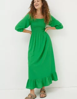 Women FatFace Dresses|Adele Shirred Midi Dress