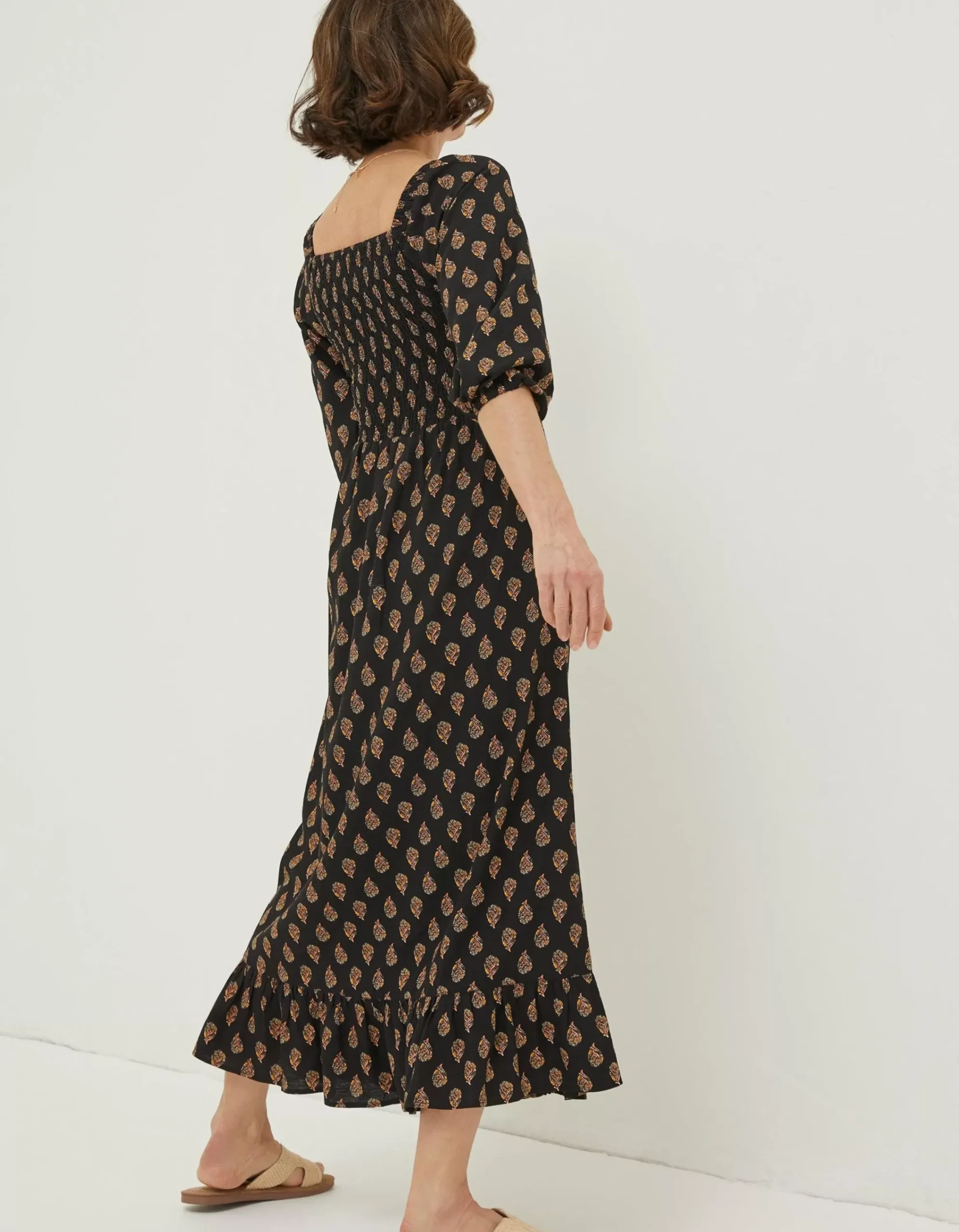 Women FatFace Dresses|Adele Woodblock Midi Dress