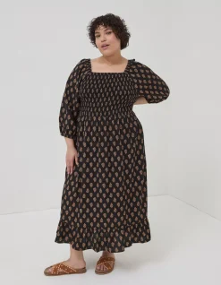 Women FatFace Dresses|Adele Woodblock Midi Dress