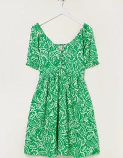 Women FatFace Dresses|Aideen Linen Blend Leaf Dress
