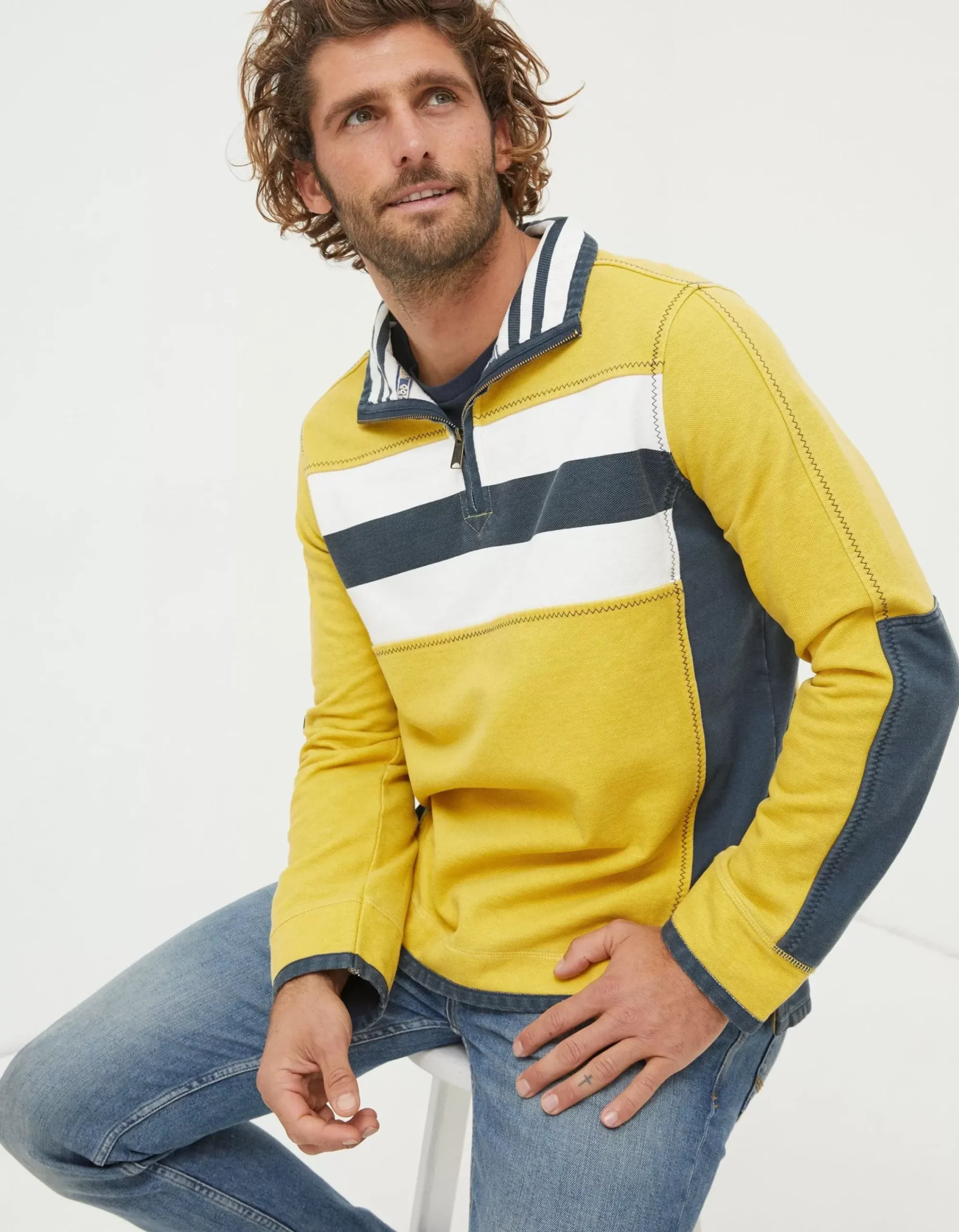 Men FatFace View All|Airlie Chest Stripe Sweatshirt