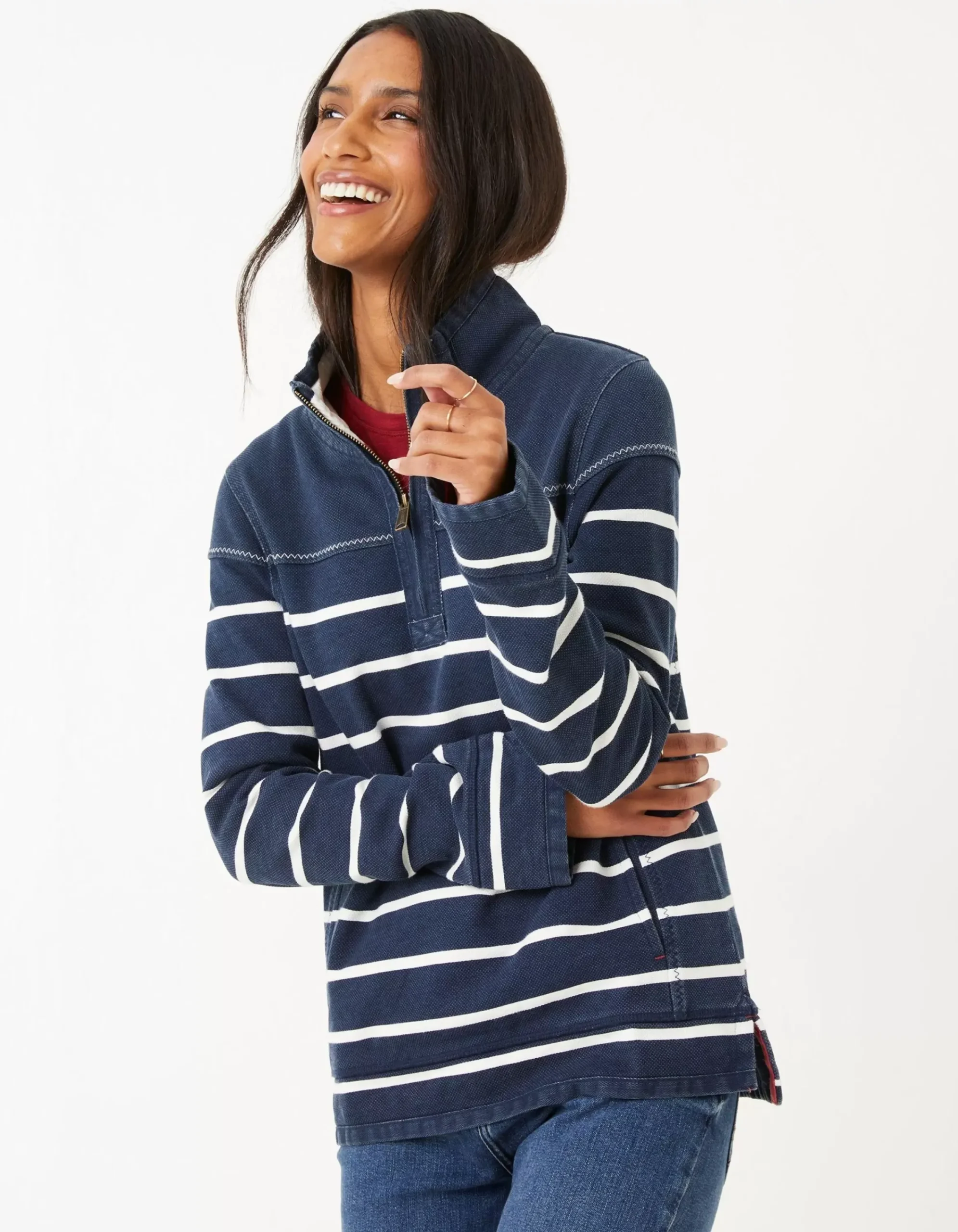 Women FatFace Sweatshirts & Hoodies|Airlie Classic Breton Sweatshirt
