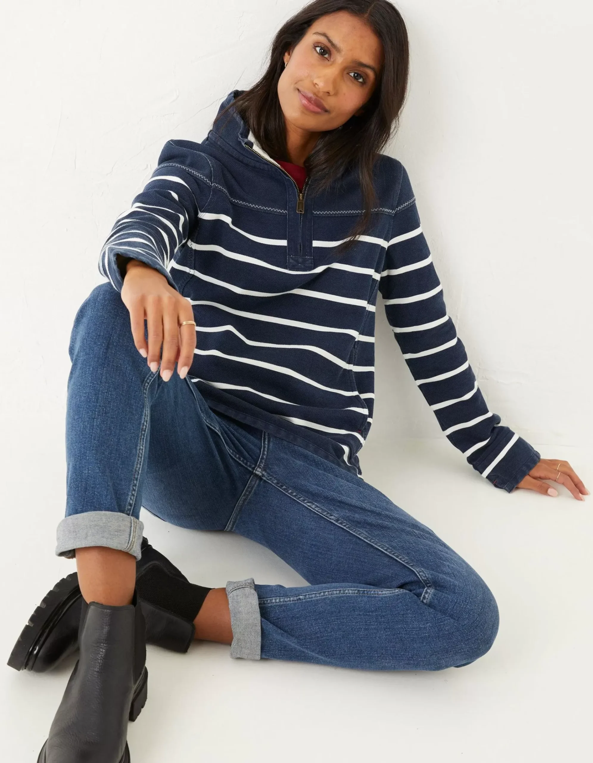 Women FatFace Sweatshirts & Hoodies|Airlie Classic Breton Sweatshirt