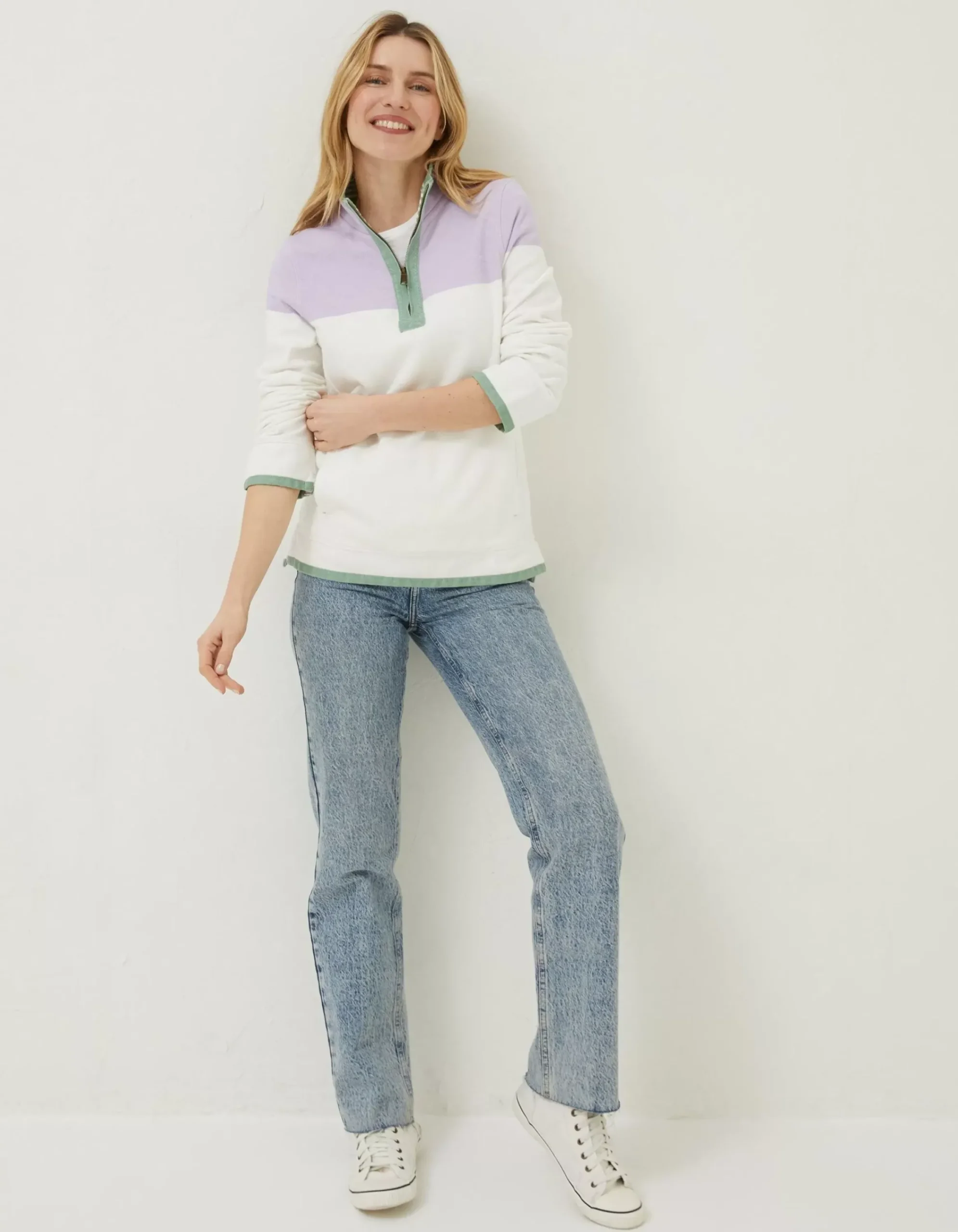 Women FatFace Sweatshirts & Hoodies|Airlie Colour Block Sweat