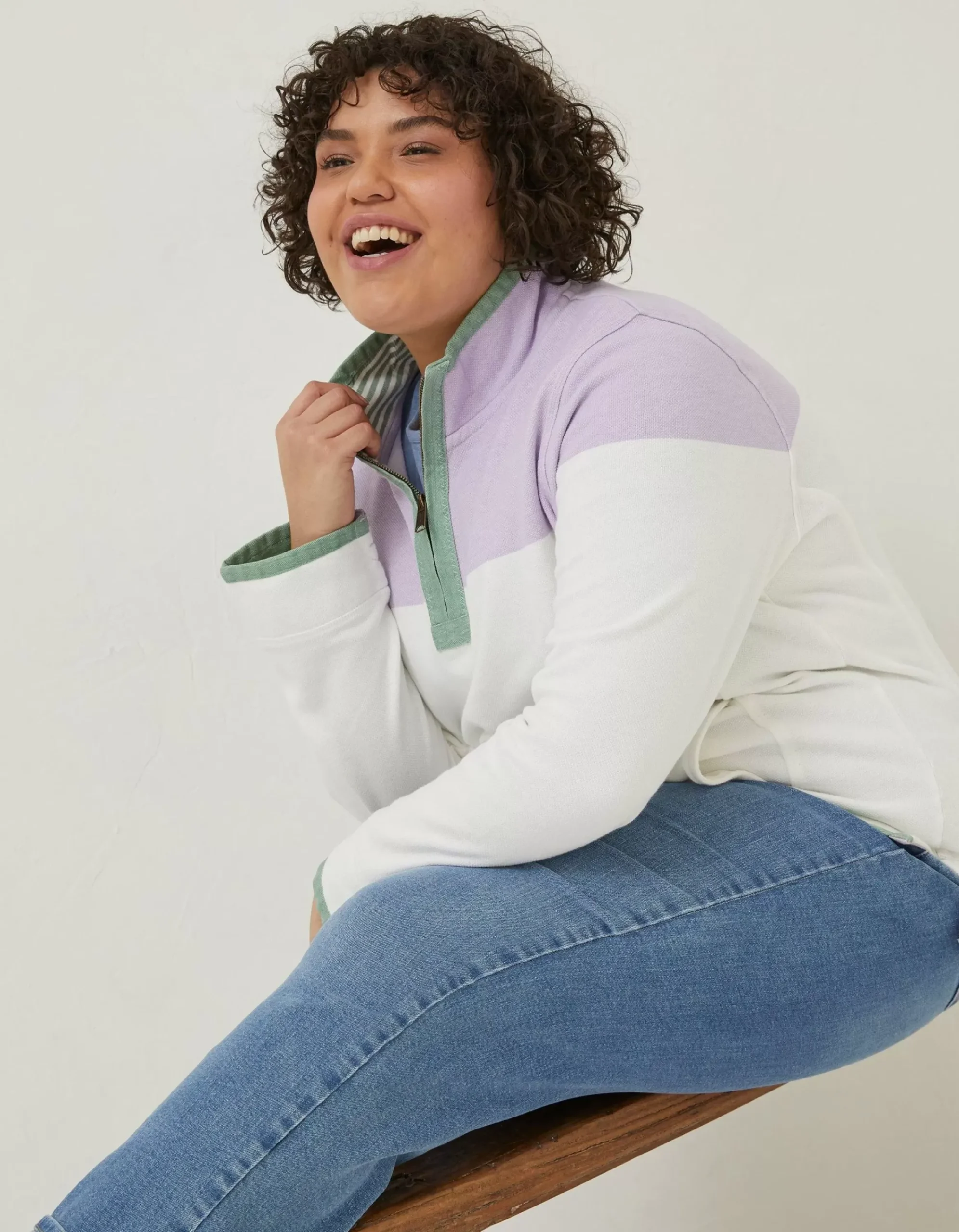 Women FatFace Sweatshirts & Hoodies|Airlie Colour Block Sweat