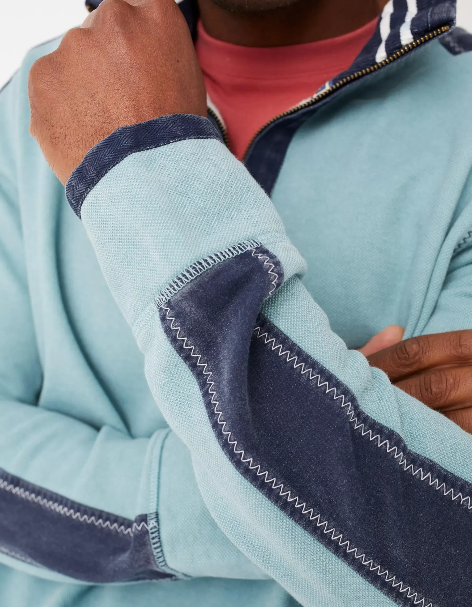 Men FatFace Sweatshirts & Hoodies|Airlie Cuff Stripe Pocket Sweat