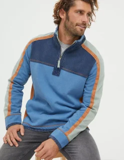Men FatFace Sweatshirts & Hoodies|Airlie Panel Contrast Sweatshirt