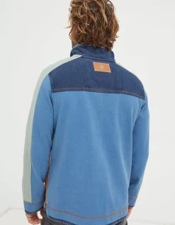 Men FatFace Sweatshirts & Hoodies|Airlie Panel Contrast Sweatshirt