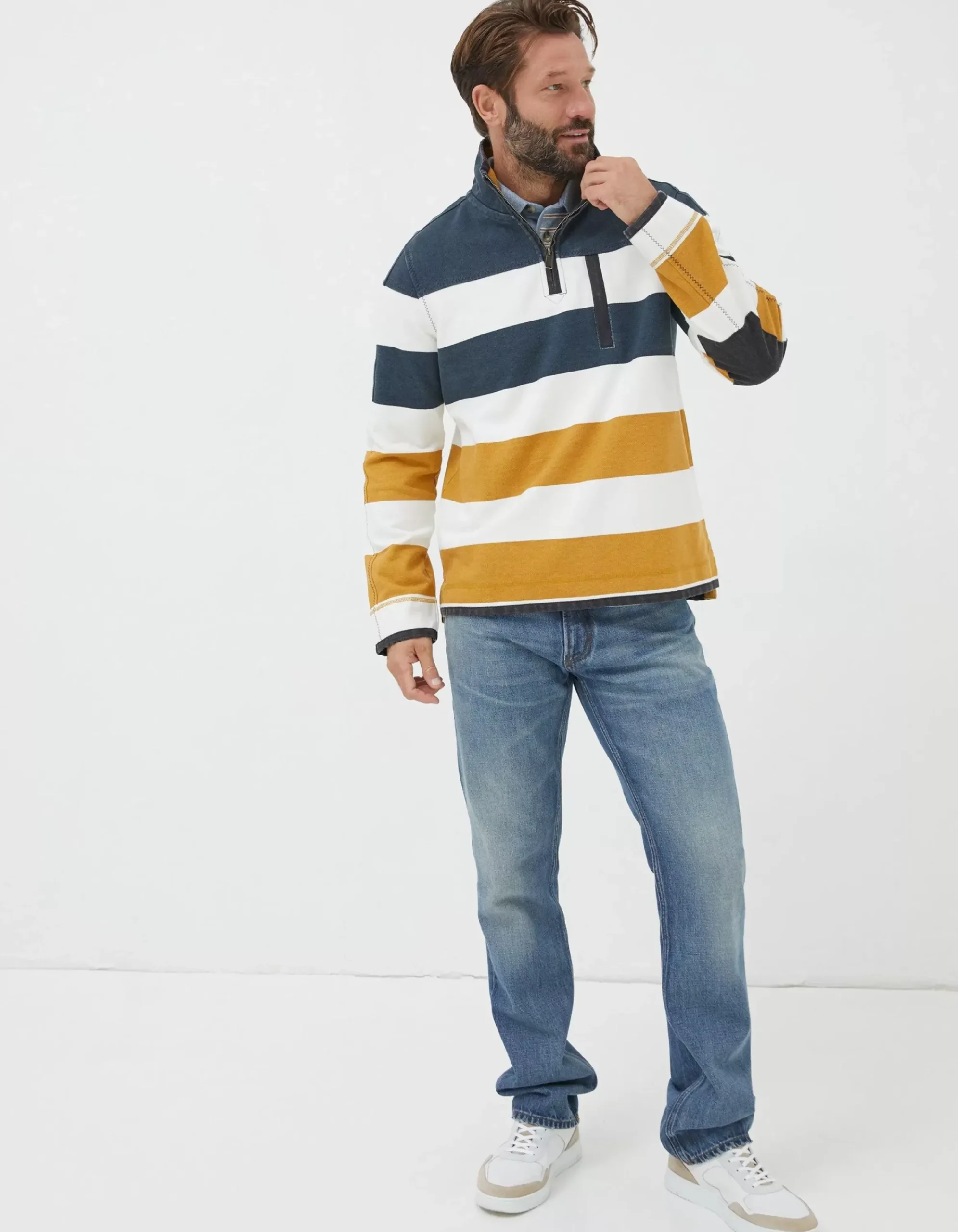 Men FatFace View All|Airlie Rugby Stripe Sweatshirt