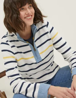 Women FatFace Sweatshirts & Hoodies|Airlie Stripe Sweat