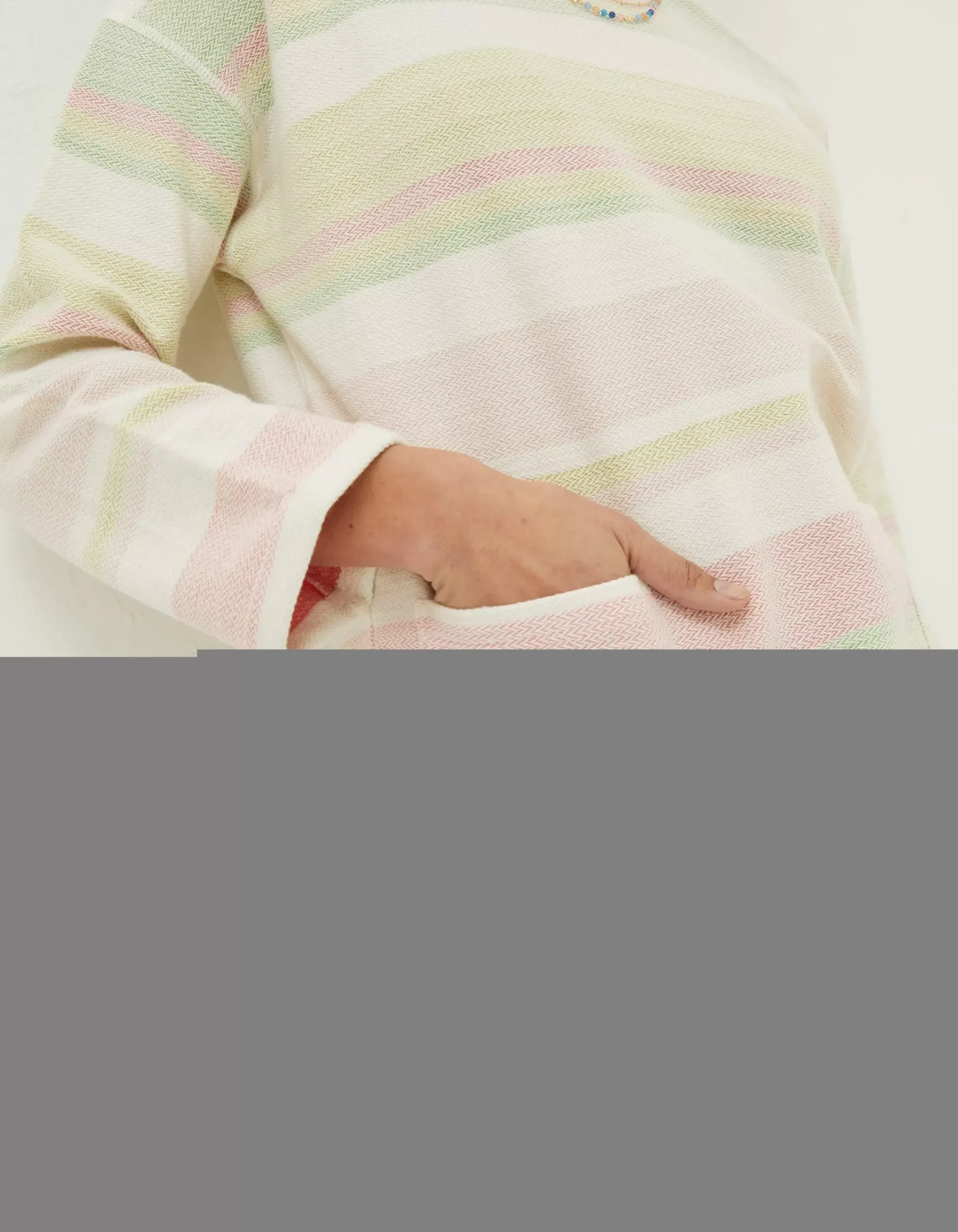 Women FatFace Sweatshirts & Hoodies|Amari Textured Stripe Crew Sweatshirt