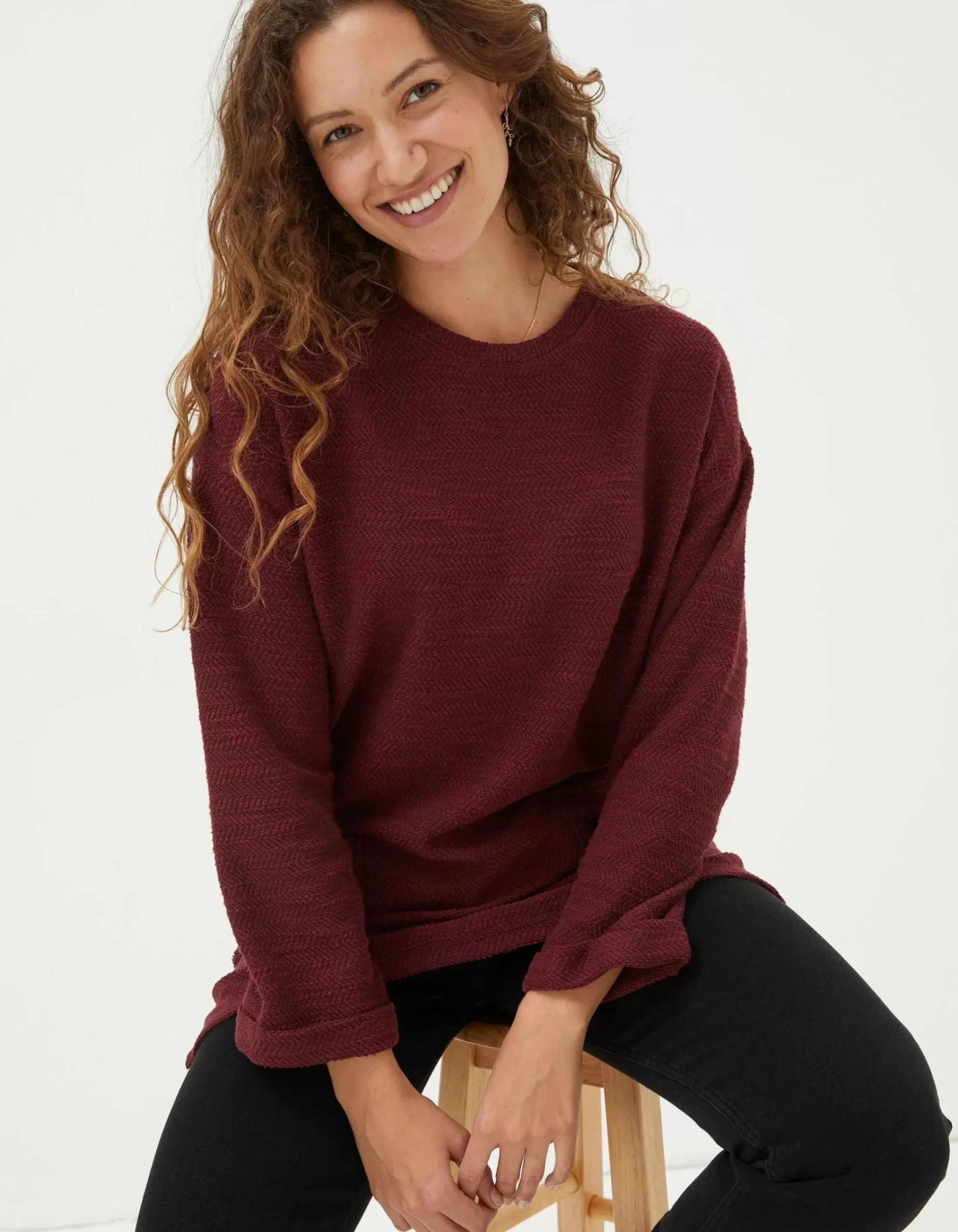 Women FatFace Sweatshirts & Hoodies|Amari Textured Tunic