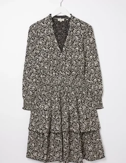 Women FatFace Dresses|Amba Mono Vines Jersey Dress