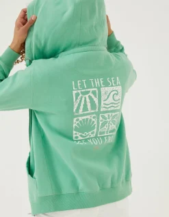 Women FatFace Sweatshirts & Hoodies|Amy Graphic Zip Through Hoodie