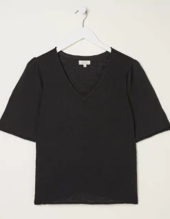 Women FatFace Knitwear|Angela V Neck Knitted Top